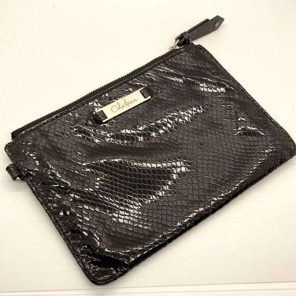 Cole Haan snakeskin clutch/wristlet Black - Picture 1 of 13